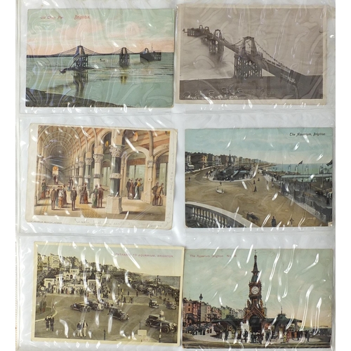 302 - Early 20th century and later Brighton and related postcards, some photographic arranged in an album ... 