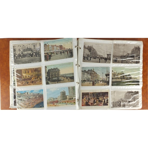 302 - Early 20th century and later Brighton and related postcards, some photographic arranged in an album ... 