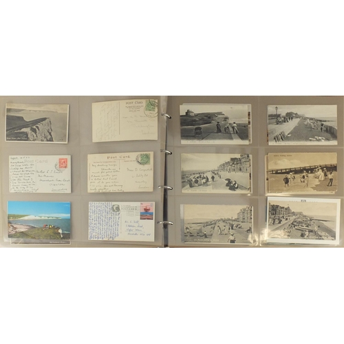 301 - Early 20th century and later mostly local social history postcards, some photographic arranged in an... 