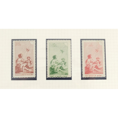 329 - British and Pro Juventute stamps arranged in four albums including mint unused, 1912 Pro Juventute F... 