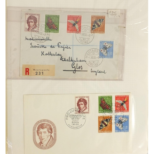 329 - British and Pro Juventute stamps arranged in four albums including mint unused, 1912 Pro Juventute F... 