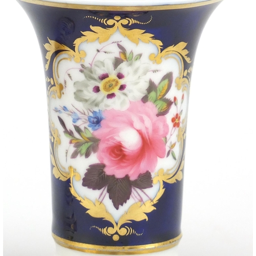 673 - 19th century Royal Worcester porcelain vase with twin handles and two Chamberlain Worcester fluted v... 