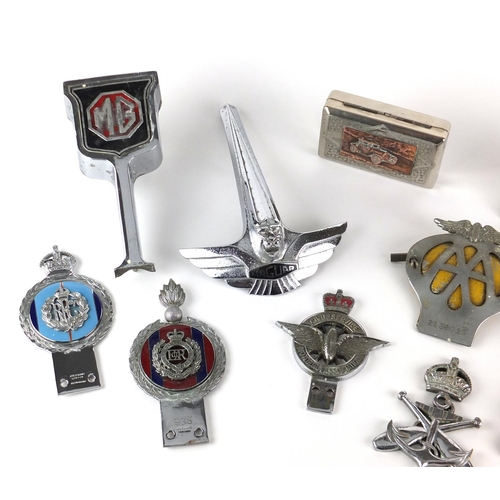 130 - Vintage car automobilia including Royal Engineers, Royal Flying Corps, Royal Air Force Association a... 