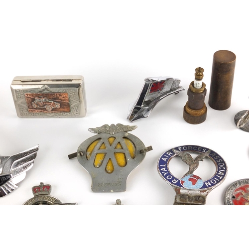 130 - Vintage car automobilia including Royal Engineers, Royal Flying Corps, Royal Air Force Association a... 