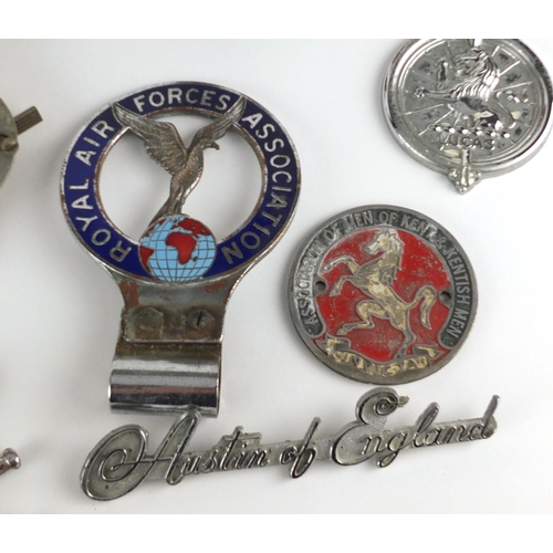 130 - Vintage car automobilia including Royal Engineers, Royal Flying Corps, Royal Air Force Association a... 
