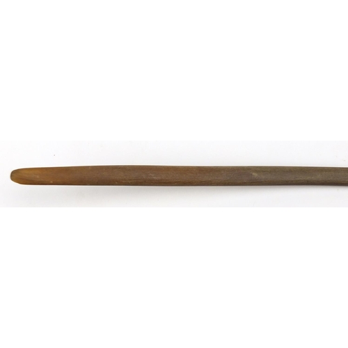 638 - Large horn spoon possibly rhinoceros horn, 33cm in length