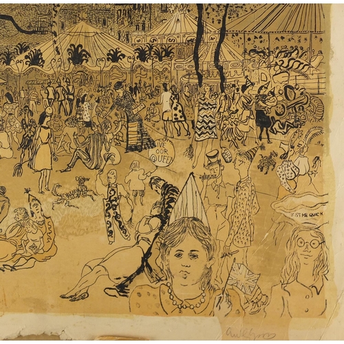 1419 - Anthony Gross - Hampstead Heath at the Coronation, pencil signed lithograph, unframed, 50.5cm x 38cm