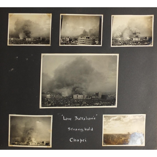 294 - Good collection of Chinese black and white photographs relating to The Battle of Shanghai, including... 