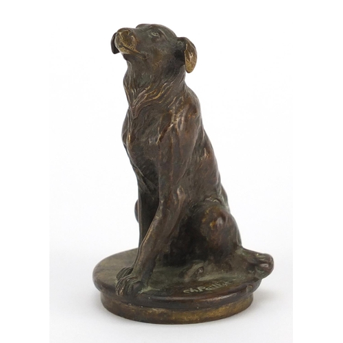 122 - Early 20th century bronze collie dog car mascot by Charles Paillet, made by Auguste & Emille Lejeune... 