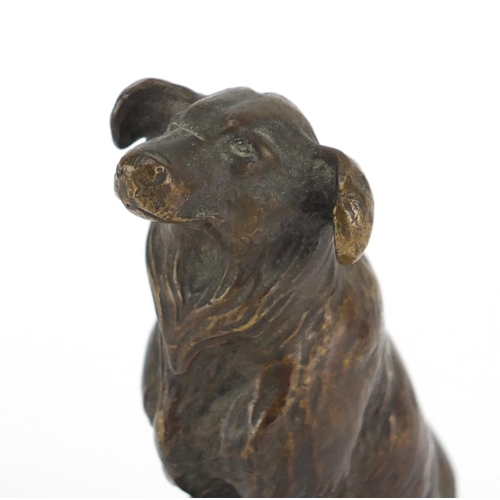 122 - Early 20th century bronze collie dog car mascot by Charles Paillet, made by Auguste & Emille Lejeune... 