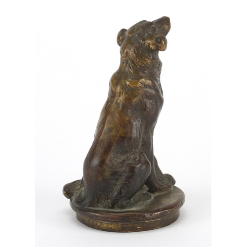 122 - Early 20th century bronze collie dog car mascot by Charles Paillet, made by Auguste & Emille Lejeune... 