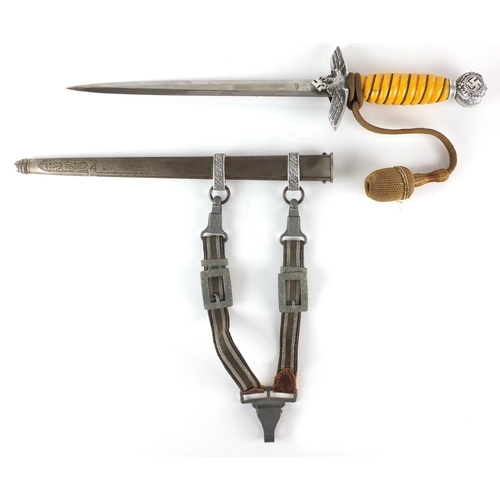 364 - German Military interest Luftwaffe dirk with scabbard by Rich ABR Herder, 42.5cm in length