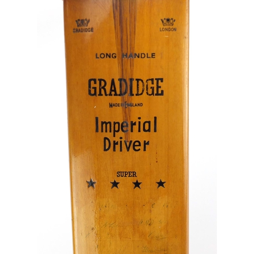 290 - 1950's Gradidge cricket bat signed by The West Indies and England teams, 90cm in length