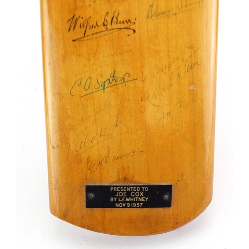 290 - 1950's Gradidge cricket bat signed by The West Indies and England teams, 90cm in length