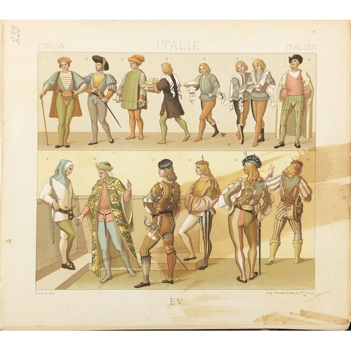 264 - Le Costume Historique by Auguste Racinet, 19th century book with chromolitho plates, Paris Libraire ... 