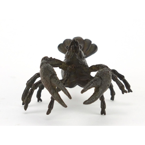 574 - Japanese patinated bronze lobster, 10.5cm in length