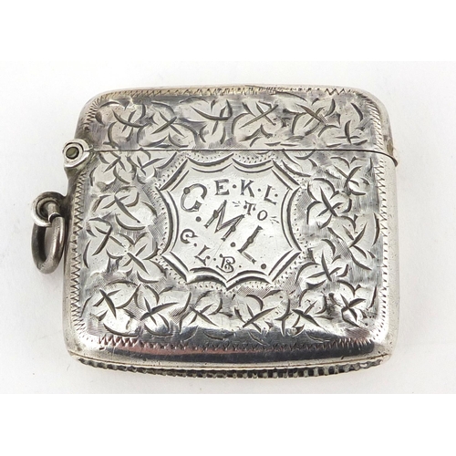 901 - Georgian and later silver including two cigarette cases, vesta and two miniature twin handled trophi... 