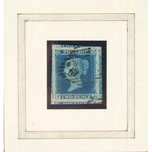 325 - Victorian 1849 two penny blue stamp, plate four