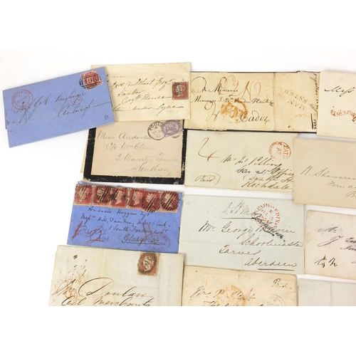 322 - Victorian postal history including covers, some with penny reds including one with clear margins, va... 