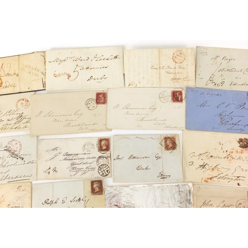 322 - Victorian postal history including covers, some with penny reds including one with clear margins, va... 