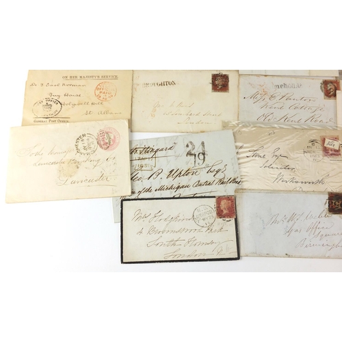 322 - Victorian postal history including covers, some with penny reds including one with clear margins, va... 