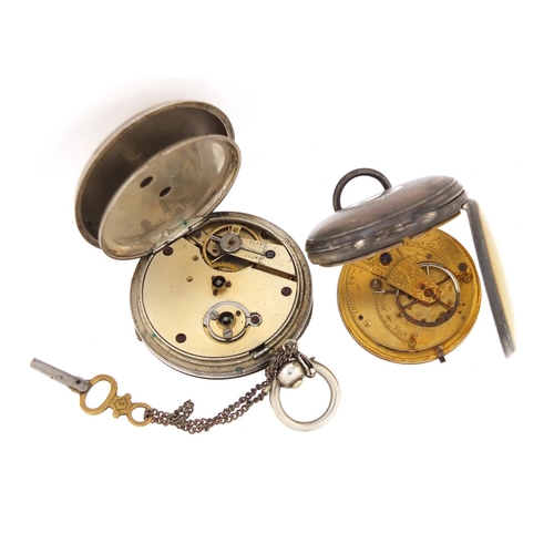 1148 - Georgian silver ladies open face pocket watch and a gentleman's fine silver open face pocket watch w... 