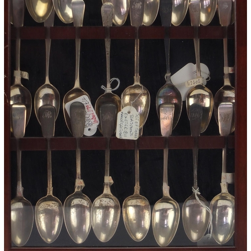 907 - Forty six Georgian silver teaspoons, various makers and dates including John, Henry and Charles Lias... 