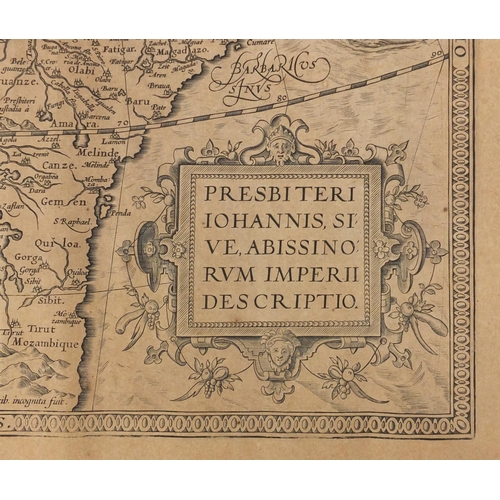 272 - 16th century map of The Central African Kingdom of The Mythical Christian King, Prester John with Th... 