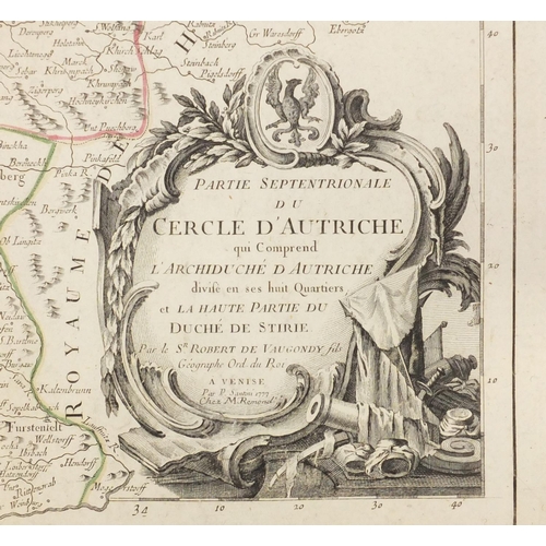 274 - Two 18th century hand coloured maps by Paolo Santini comprising Cartle De La Barbarie 1775 and Parti... 