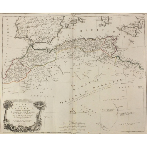 274 - Two 18th century hand coloured maps by Paolo Santini comprising Cartle De La Barbarie 1775 and Parti... 