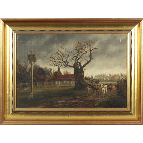 1202 - M Cazin - The Goffs Oak, Sheerness, 19th century oil on canvas, framed, 47cm x 32.5cm