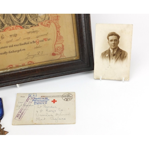 334 - British Military World War I medal group relating to Sgt. George W Evenden of the Queens Royal West ... 