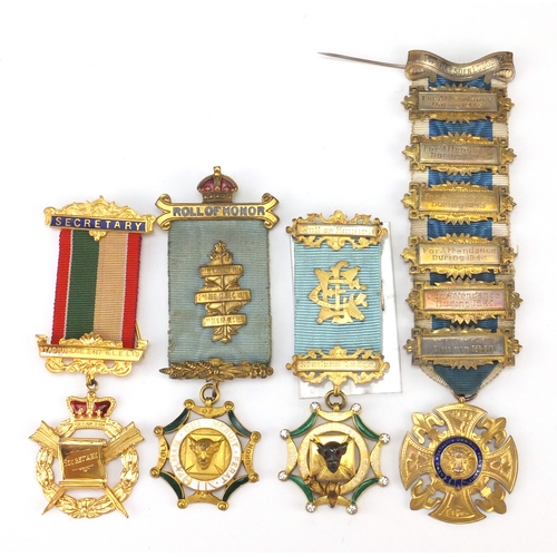 253 - Royal Order of Buffaloes Regalia and jewels, predominantly relating to A G Leveridge including eleve... 