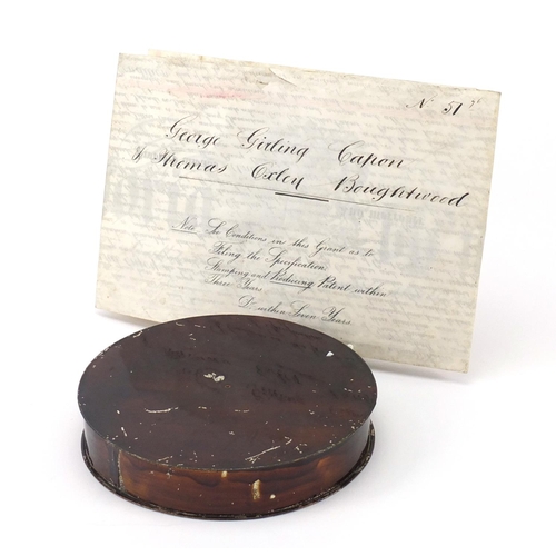 267 - Large antique wax seal attached to a vellum document, the seal 16.5cm in length