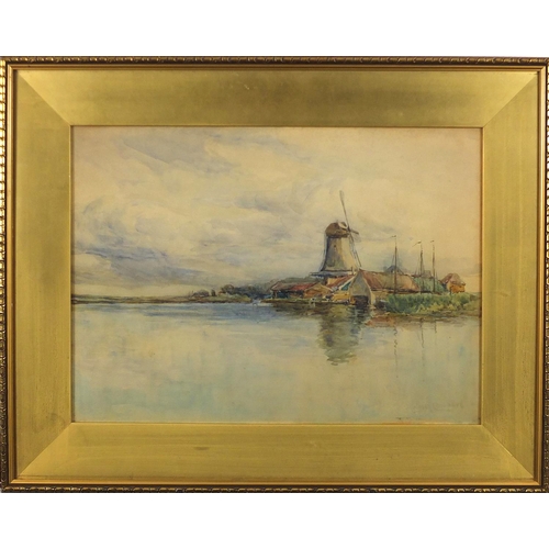 1181 - John Hodgson Campbell - Millpoint 1895, watercolour, inscribed verso, mounted and framed, 54cm x 39c... 