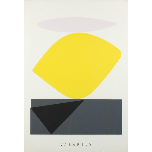 1398 - Victor Vasarely - Sauzon, screen print, printed in Italy by Acte III, Artrepublic label verso, frame... 