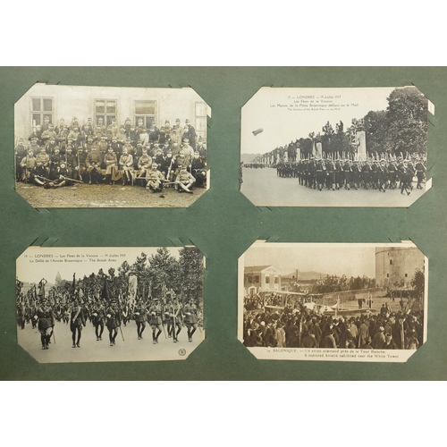 308 - Predominantly First World War and Naval postcards, some photographic arranged in two albums includin... 