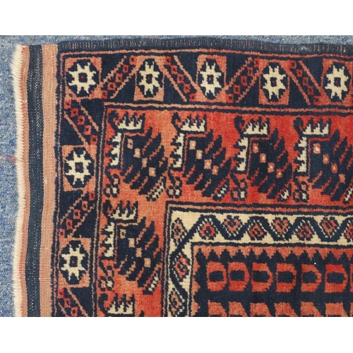 2136 - Rectangular Turkish Yagcibedir rug, having an all over stylised design with corresponding borders on... 