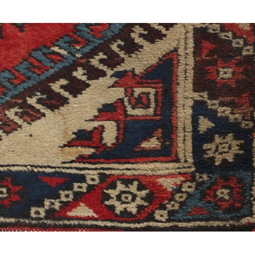2147 - Rectangular Turkish Anatolian carpet runner, the central field having a repeat flower design onto a ... 