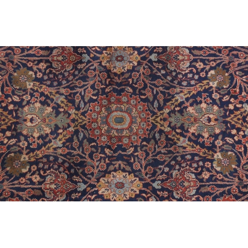 2010 - Rectangular Turkish Sparta carpet, the central field having an all over stylised foliate design onto... 