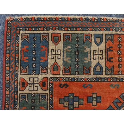 2093 - Rectangular antique Kazak prayer rug, 202cm x 132cm