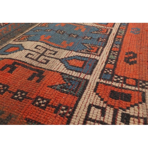 2093 - Rectangular antique Kazak prayer rug, 202cm x 132cm