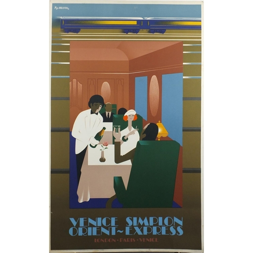 2319 - French Venice Simplon Orient-Express travel lithograph poster, designed by Fix-Masseau, printed 1992... 