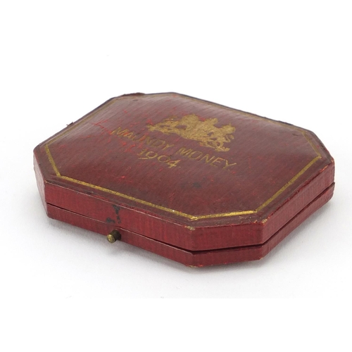 2805 - Edward VII 1904 part Maundy coin set, housed in a tooled leather case and one other