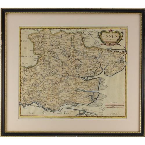 270 - Set of four 18th century hand coloured maps by Robert Morden comprising Sussex, Surrey Berkshire and... 