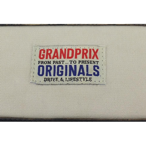 2703 - Vintage Heuer grand Prix leather shoulder case, 26.5cm  H x 20.5cm W
