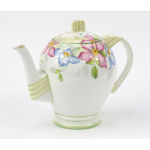 2168 - Art Deco teaware by Paragon decorated in the Clematis pattern, a replica of the service produced for... 