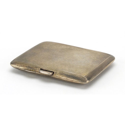 2860 - Rectangular silver cigarette case with engine turned decoration, by Smith & Bartlam Birmingham 1942,... 