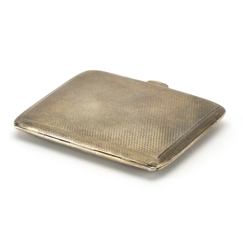 2860 - Rectangular silver cigarette case with engine turned decoration, by Smith & Bartlam Birmingham 1942,... 