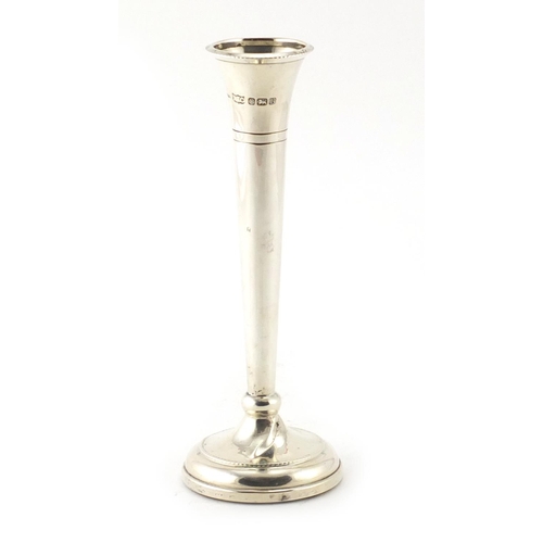 2857 - Silver bud vase of tapering form, by A T Cannon Ltd Sheffield 1976, 17cm high, approximate weight 10... 
